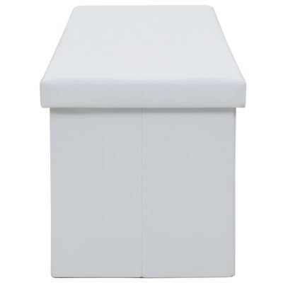 vidaXL Skládací úložná lavice z umělé kůže 150 x 38 x 38 cm bílá