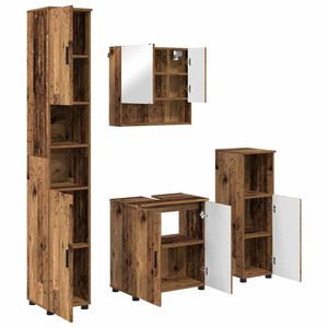 vidaXL Sada koupelnov&eacute;ho n&aacute;bytku 4 ks Star&eacute; dřevo 61 x 35 x 64 cm