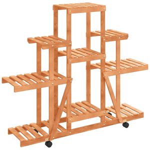 vidaXL Stojan na květiny na kolečk&aacute;ch 110x25x101 cm masivn&iacute; jedle