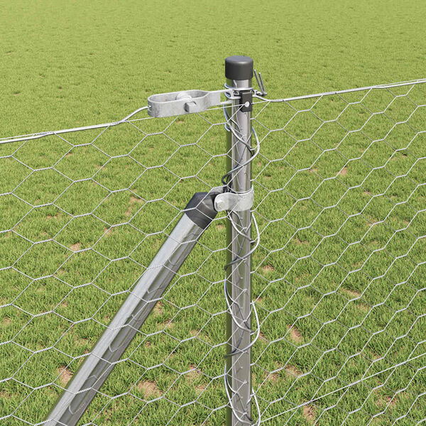 vidaXL Plotov&yacute; sloupek. Stř&iacute;brn&aacute; 25 x 1,4 m (36 mm s&iacute;ť) Ocel