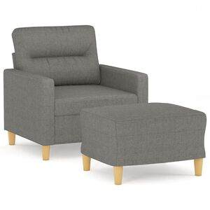 vidaXL Křeslo s podnožkou tmavě &scaron;ed&eacute; 60 cm textil