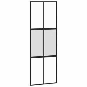 vidaXL Posuvn&eacute; dveře čern&eacute; 76 x 205 cm tvrzen&eacute; sklo a hlin&iacute;k