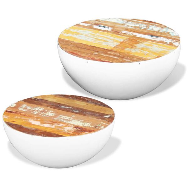 vidaXL Miskovité konferenční stolky 2 ks masivní recyklované dřevo