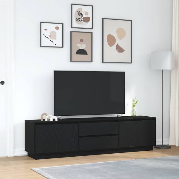 vidaXL TV skř&iacute;ňka s LED osvětlen&iacute;m čern&yacute; dub 193,5x41x50 cm