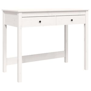 vidaXL Psac&iacute; stůl se z&aacute;suvkami b&iacute;l&yacute; 100x50x78 cm masivn&iacute; borov&eacute; dřevo