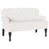 vidaXL Chesterfield lavice B&iacute;l&aacute; 119,5 x 64,5 x 75 cm Uměl&aacute; kůže