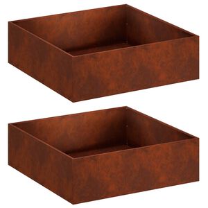 vidaXL Zahradn&iacute; pěstebn&iacute;k 2 ks Rezav&aacute; 80 x 80 x 30 cm