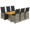 vidaXL 7d&iacute;ln&yacute; zahradn&iacute; bistro set s podu&scaron;kami &scaron;ed&yacute; polyratan