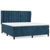 vidaXL Box spring postel s matrac&iacute; tmavě modr&aacute; 160x200 cm samet