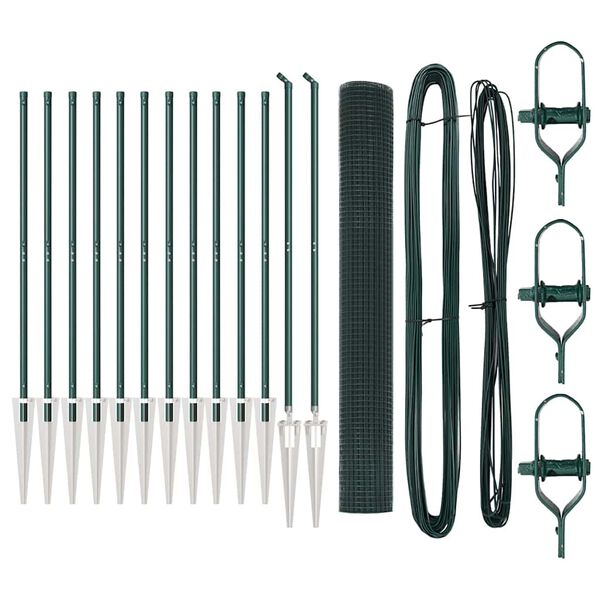 vidaXL Plotov&yacute; sloupek. Zelen&aacute; 25 x 1,2 m (12 x 12 mm s&iacute;ť) Ocel a PVC