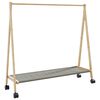 vidaXL Stojan na oblečen&iacute; s policemi a kolečky 106x34x106,5 cm bambus