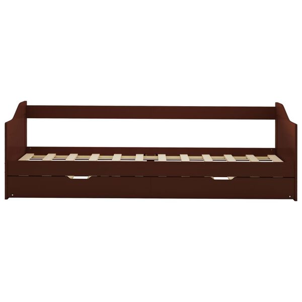 vidaXL Rám vysouvací postele/pohovky tmavě hnědý borovice 90 x 200 cm