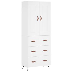 vidaXL Skř&iacute;ň highboard b&iacute;l&aacute; 69,5 x 34 x 180 cm kompozitn&iacute; dřevo