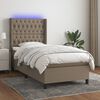 vidaXL Box spring postel s matrac&iacute; a LED taupe 100x200 cm textil