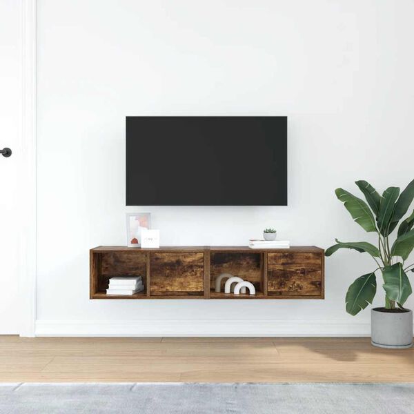 vidaXL TV skř&iacute;ňky 2 ks Kouřov&yacute; dub 60x31x25,5 cm Dřevěn&eacute; konstrukce