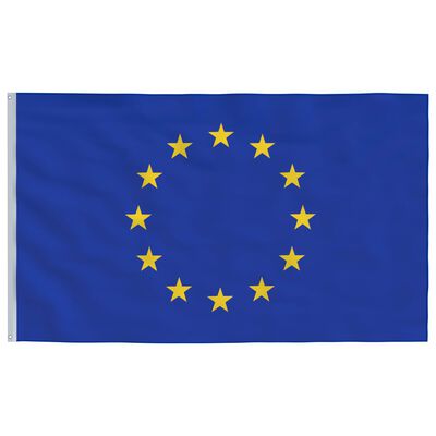vidaXL Vlajka Evropské unie a stožár 6,23 m hliník