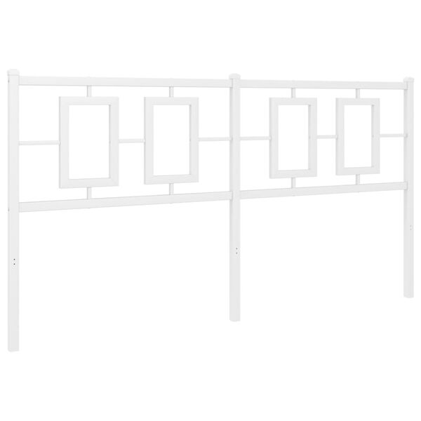 vidaXL Kovové čelo postele bílé 150 cm
