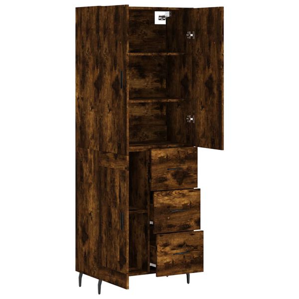 vidaXL Skř&iacute;ň highboard kouřov&yacute; dub 69,5 x 34 x 180 cm kompozitn&iacute; dřevo