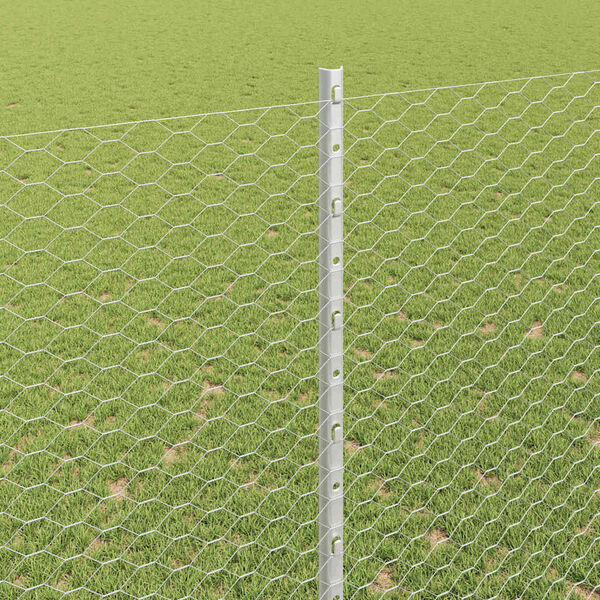 vidaXL Plot s sloupkem Stř&iacute;brn&aacute; 1,6 x 25 m Ocel