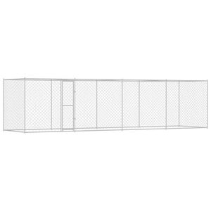 vidaXL Klec pro psa Stř&iacute;brn&aacute; 800 x 200 x 200 cm Pozinkovan&aacute; ocel