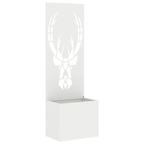 vidaXL Soukrom&iacute; na zahradě B&iacute;l&aacute; 50 x 140 cm Studeně v&aacute;lcovan&aacute; ocel