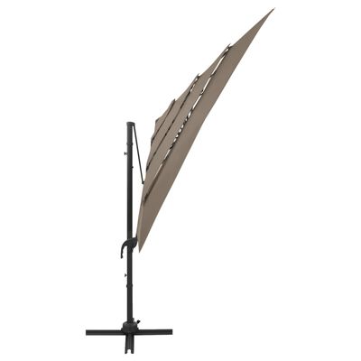 vidaXL 4stupňový slunečník s hliníkovou tyčí taupe 250 x 250 cm