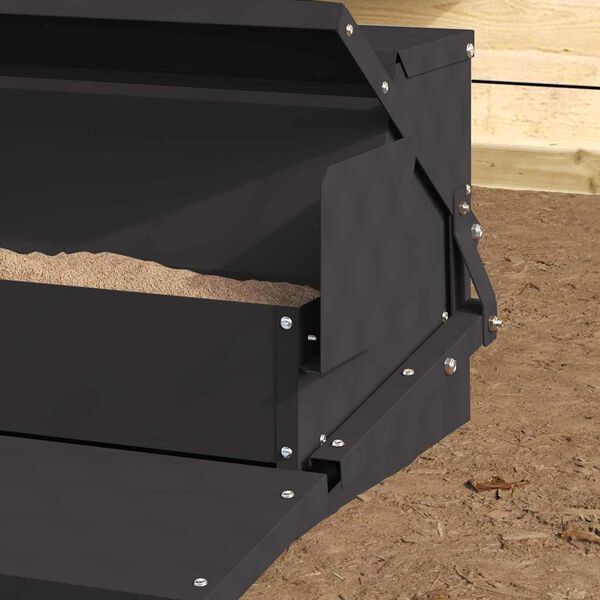 vidaXL Zásobník pro slepice s pedálem Černá 50 x 40 x 29 cm