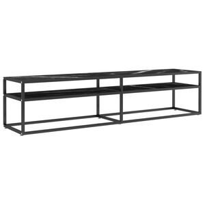 vidaXL TV stolek čern&yacute; mramor 180 x 40 x 40,5 cm tvrzen&eacute; sklo