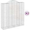 vidaXL Klenut&eacute; gabionov&eacute; ko&scaron;e 2 ks 200x50x200/220cm pozinkovan&eacute; železo