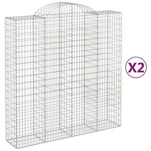 vidaXL Klenut&eacute; gabionov&eacute; ko&scaron;e 2 ks 200x50x200/220cm pozinkovan&eacute; železo