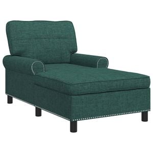 vidaXL Chaise Lounge Tmavě zelen&aacute; textil 91 x 157 x 91 cm