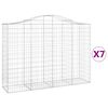 vidaXL Klenut&eacute; gabionov&eacute; ko&scaron;e 7 ks 200x50x140/160cm pozinkovan&eacute; železo
