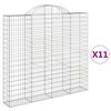 vidaXL Klenut&eacute; gabionov&eacute; ko&scaron;e 11ks 200x30x180/200cm pozinkovan&eacute; železo