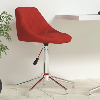 vidaXL Otočná kancelářská židle vínová umělá kůže