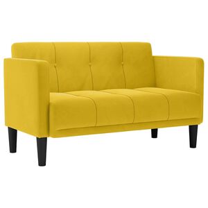 vidaXL Loveseat Sofa žlut&aacute; 111 cm samet