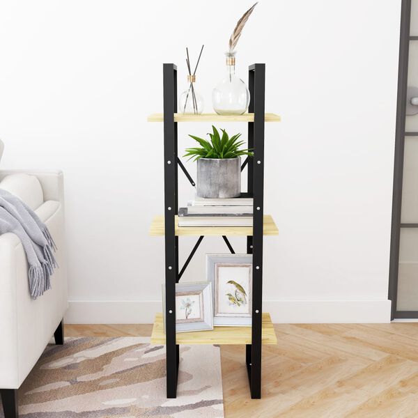 vidaXL Knihovna se 3 policemi 40 x 30 x 105 cm masivní borovice