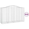 vidaXL Klenut&eacute; gabionov&eacute; ko&scaron;e 10ks 200x50x120/140cm pozinkovan&eacute; železo