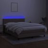 vidaXL Box spring postel s matrac&iacute; a LED taupe 140x190 cm textil