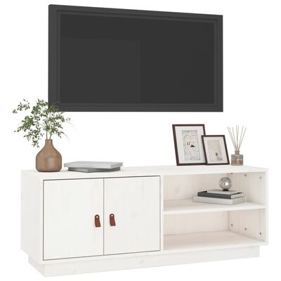vidaXL TV skříňka bílá 105 x 34 x 40 cm masivní borové dřevo