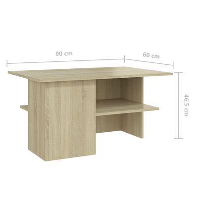vidaXL Konferenční stolek dub sonoma 90 x 60 x 46,5 cm dřevotříska