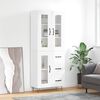 vidaXL Skř&iacute;ň highboard leskl&aacute; b&iacute;l&aacute; 69,5 x 34 x 180 cm kompozitn&iacute; dřevo