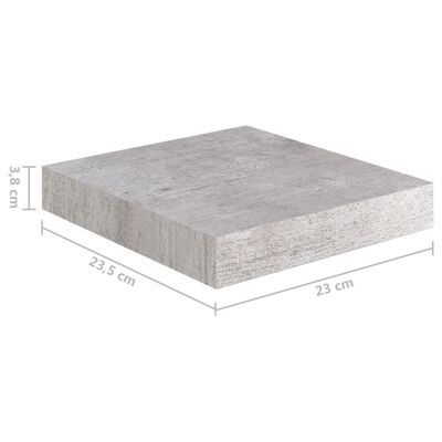vidaXL Plovoucí nástěnná police betonově šedá 23 x 23,5 x 3,8 cm MDF