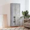 vidaXL Skř&iacute;ň highboard betonově &scaron;ed&aacute; 69,5x34x180 cm kompozitn&iacute; dřevo