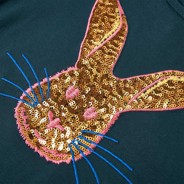 Dětsk&eacute; tričko s dlouh&yacute;m ruk&aacute;vem tmavě zelen&eacute; 116