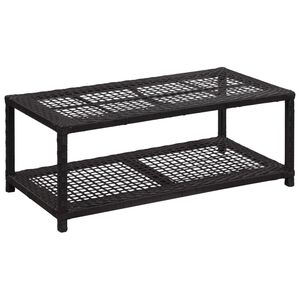 vidaXL Lavice s botn&iacute;kem čern&aacute; 80 x 40 x 30 cm polyratan