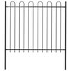 vidaXL Zahradn&iacute; plot BOXTEL s obloukem nahoře ocelov&yacute; 170 x 150 cm čern&yacute;