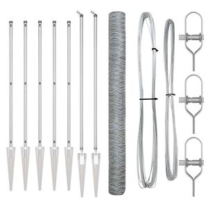 vidaXL Plotov&yacute; sloupek. Stř&iacute;brn&aacute;