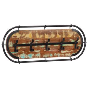 vidaXL N&aacute;stěnn&yacute; vě&scaron;&aacute;k s 5 h&aacute;čky masivn&iacute; recyklovan&eacute; dřevo