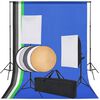 vidaXL Profesion&aacute;ln&iacute; foto studio set: 5 barevn&yacute;ch pozad&iacute; a 2 softboxy
