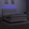vidaXL Box spring postel s matrac&iacute; a LED kr&eacute;mov&aacute; 180x200 cm textil